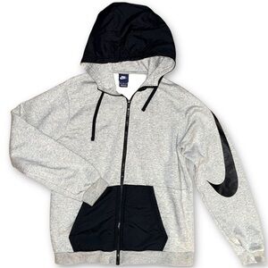Nike Sportswear Swoosh Full-Zip Hoodie Gray Black Men’s Medium